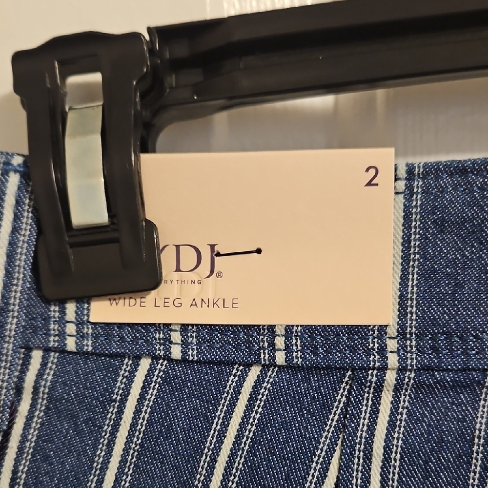NYDJ Blue and White Striped Wide-Leg Chinos - Picture 5 of 8